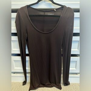 Caslon long sleeve brown t-shirt.